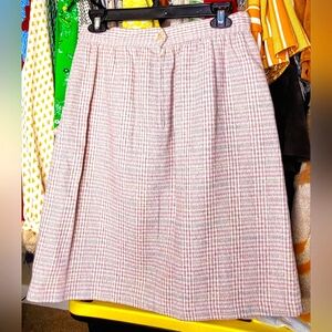 1960s/1970s Vintage Pink Plaid Women's Knee Length Skirt Sz 12